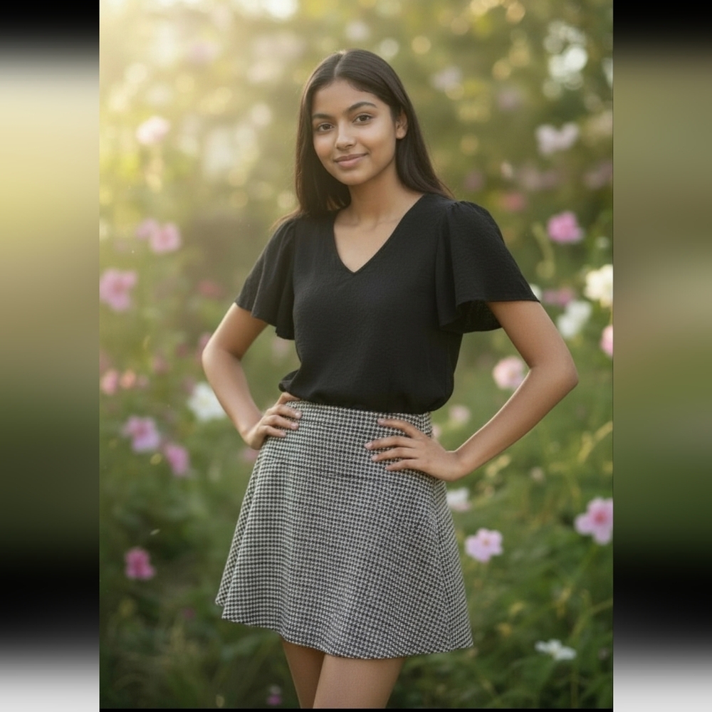 ✌️SALE! Vintage Old Navy Black and White Mini Skater Skirt